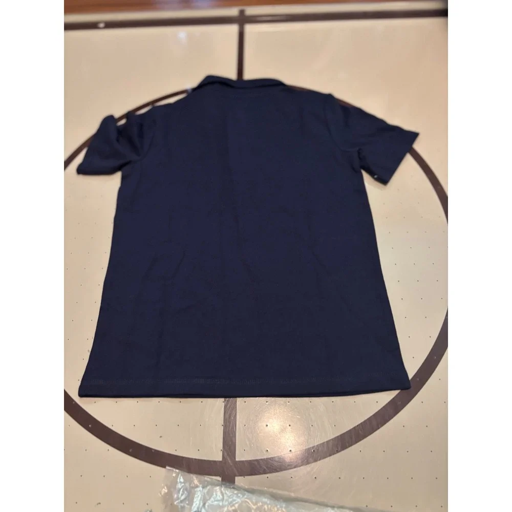 123 OshKosh Bgosh Boys Navy Blue Short Sleeve Polo Shirt Size 8 School Uniform